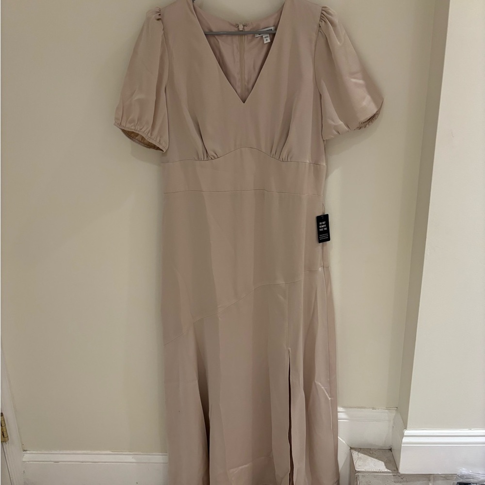Express Taupe Maxi Dress with V-Neckline